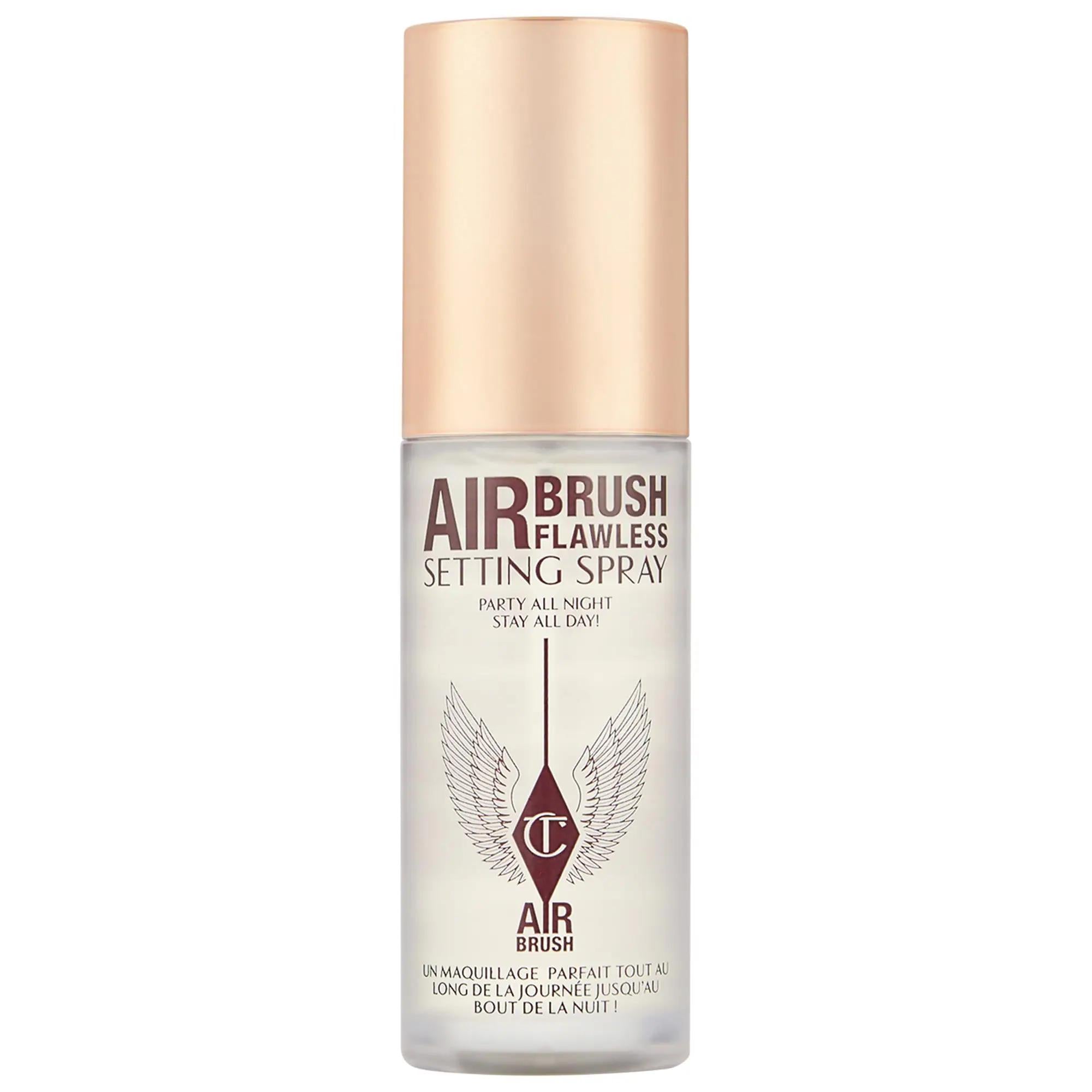 Charlotte Tilbury Mini Airbrush Flawless Setting Spray: 16-Hour Hold, Alcohol & Oil-Free, Hydrating, Pore-Blurring - Vegan & Cruelty-Free