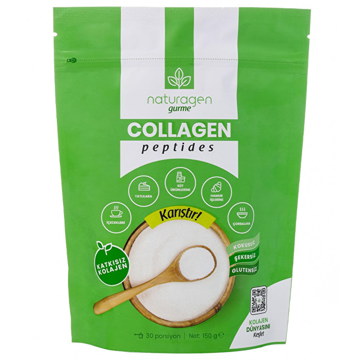 Naturagen 100% Pure Collagen Supplement Powder - Gluten-Free, Sugar-Free, Enhances Nutrition - Collagen Gurme 150g