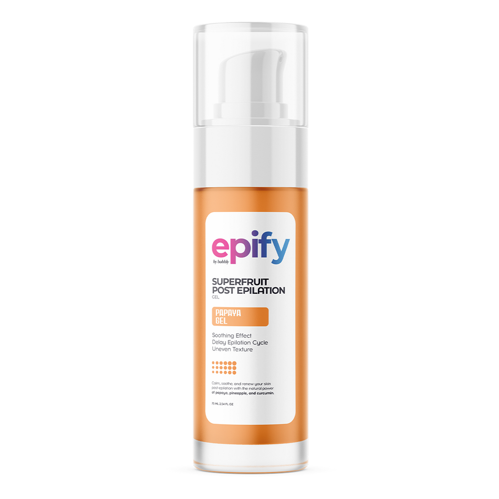 Epify Superfruit Papaya Gel Hair Removal Inhibitor, Post-Epilation Soothing Formula for Face and Body, 2.54 Fl Oz