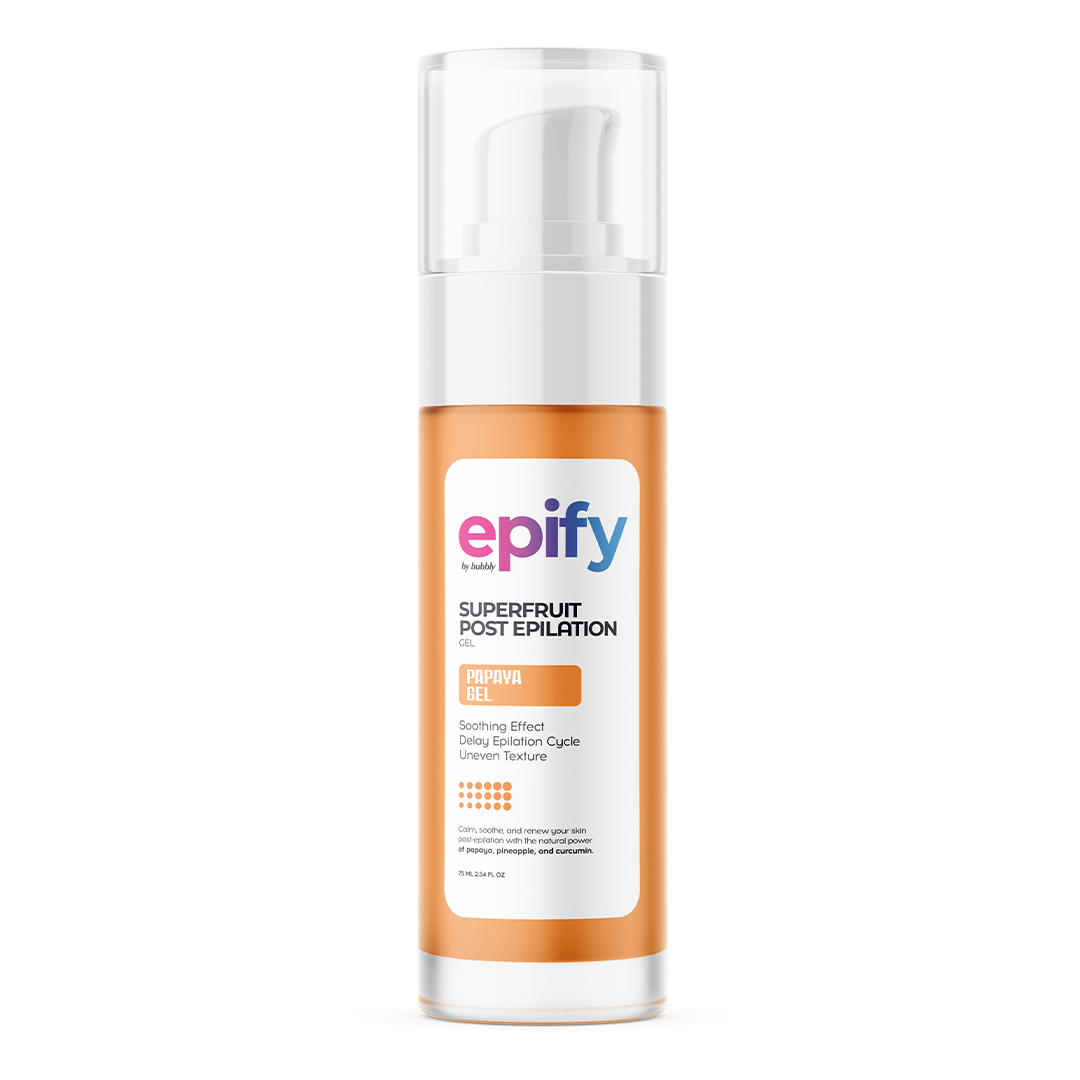 Epify Superfruit Papaya Gel Hair Removal Inhibitor, Post-Epilation Soothing Formula for Face and Body, 2.54 Fl Oz