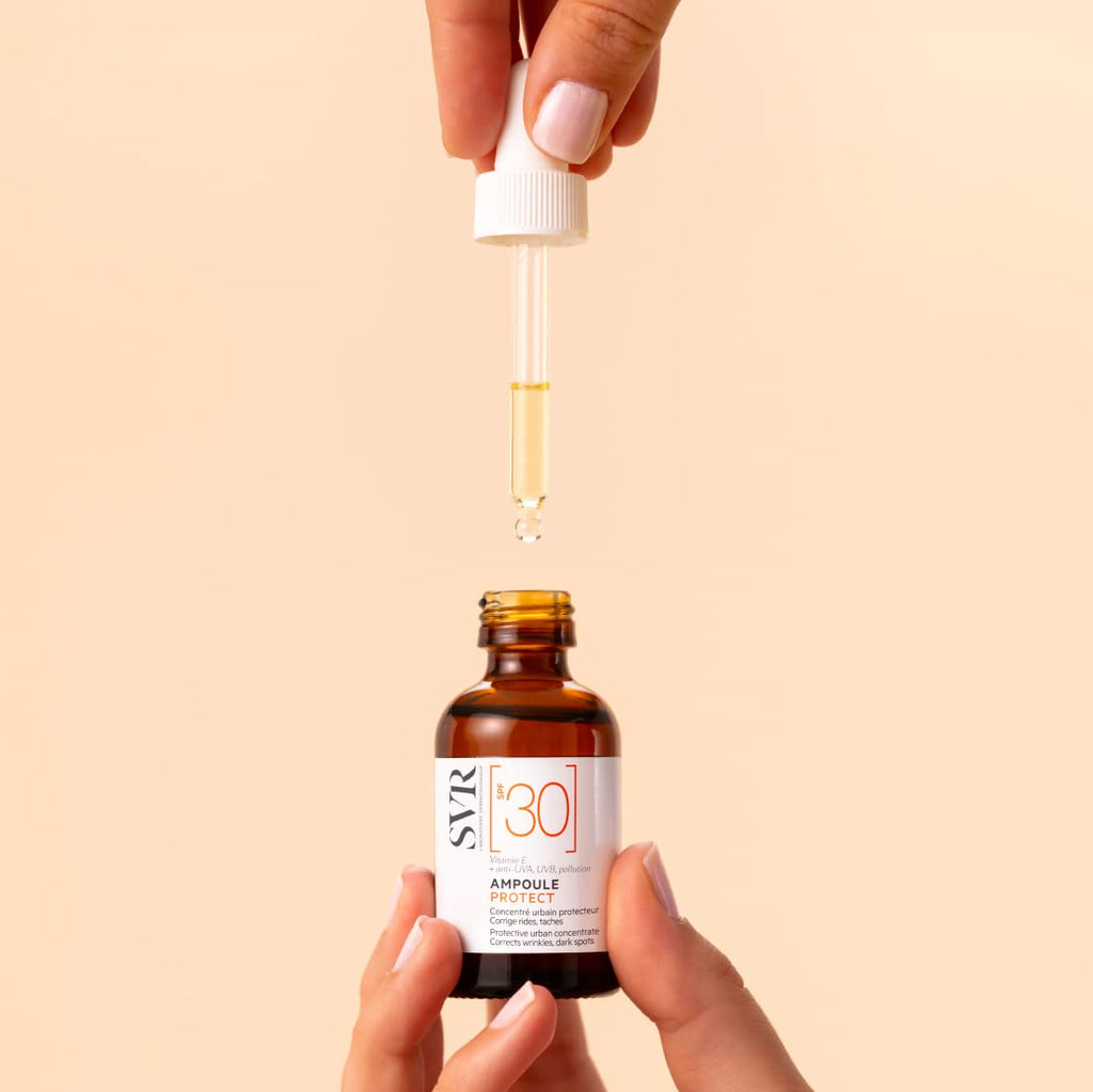 SVR Ampoule Protect SPF30 Sunscreen Serum 30ml - Antioxidant Skincare with UVA/UVB Protection