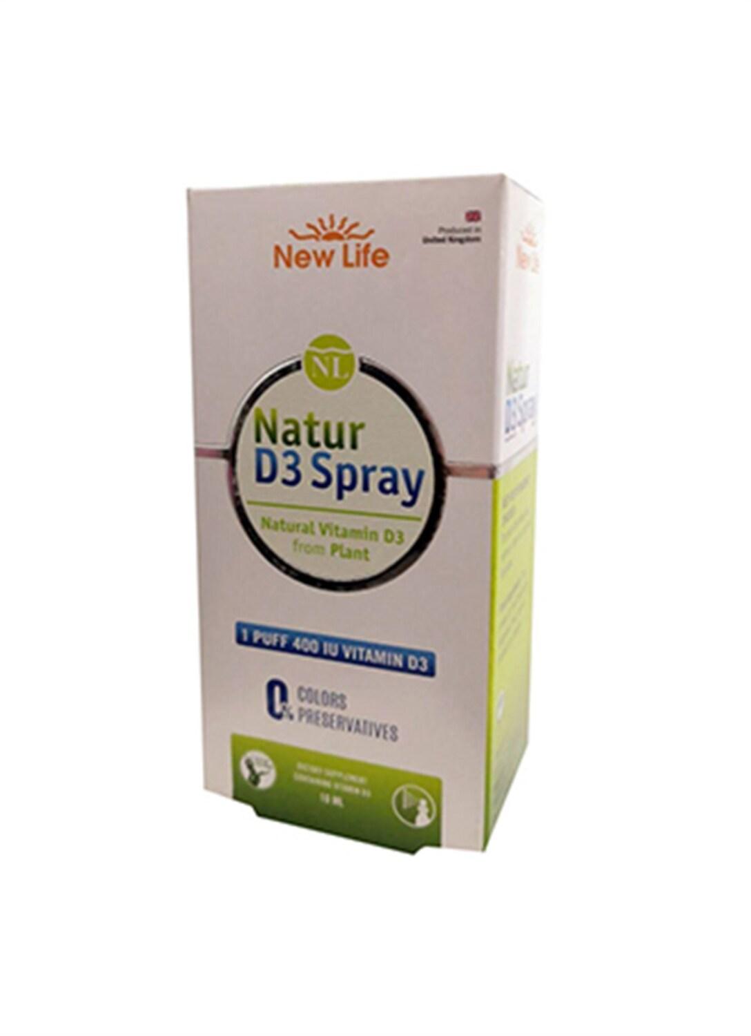 New Life Natur D3 Spray: 400 IU Vegan Vitamin D3 for Immune Support & Bone Health - Liquid Vitamin D Supplement, Algae Derived, Easy Absorption