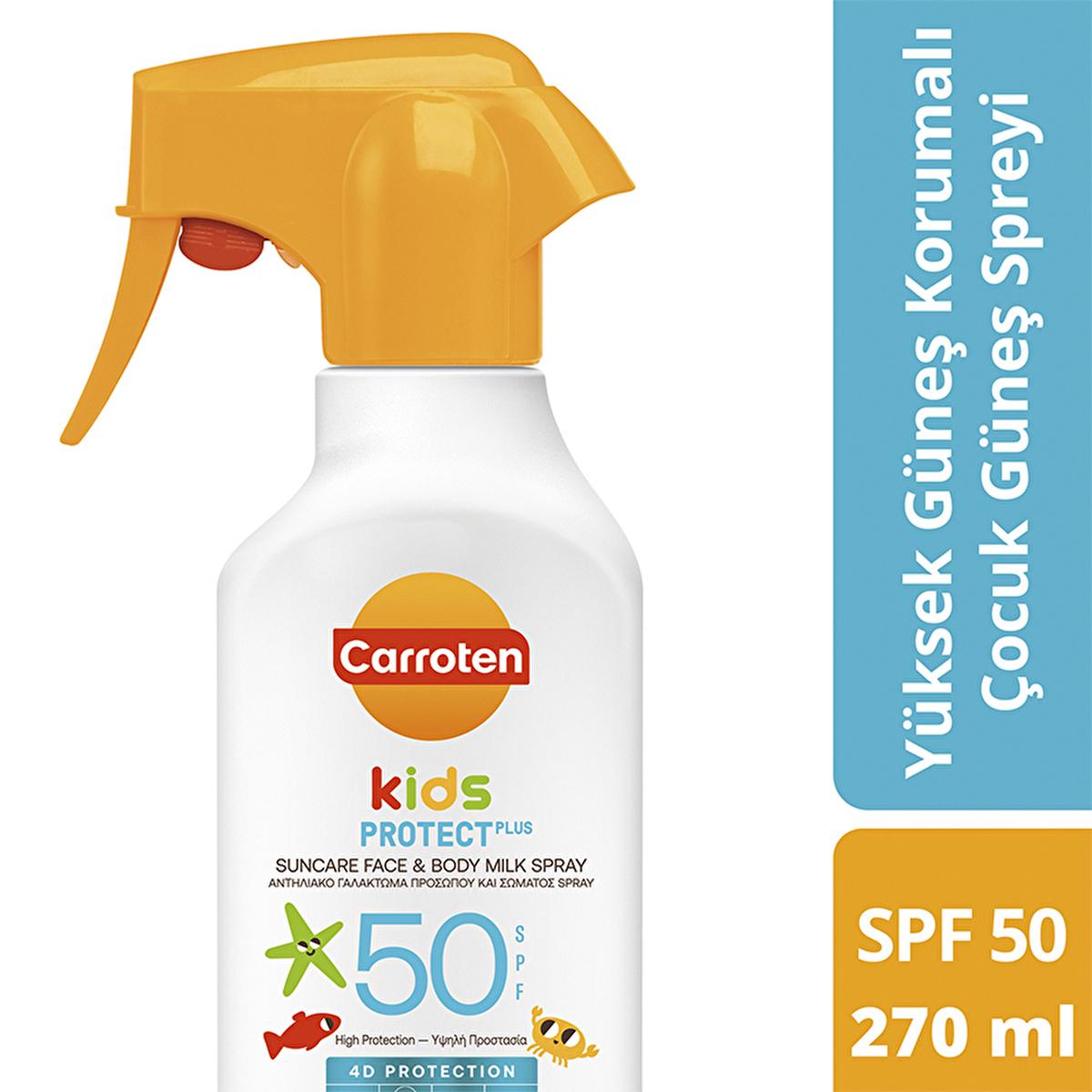 Carroten Kids SPF50 High Protection Sunscreen Spray: Hypoallergenic, Water Resistant, Broad Spectrum Protection for Sensitive Children's Skin