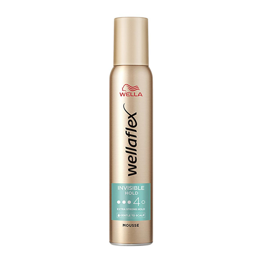Wella Wellaflex Invisible Hold Extra Strong Hair Mousse - Vegan, 24-Hour Hold, Lightweight Hair Styling Product