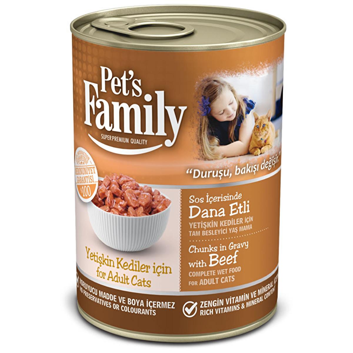 Pet's Family Beef Canned Cat Food - Complete Adult Diet with Taurine & Vitamins - Delicious & Affordable Wet Cat Food