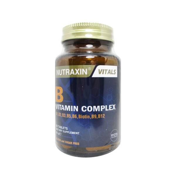 Nutraxin B Vitamin Complex 60 Tablets - Dietary Supplement for Adults with Comprehensive B Vitamins