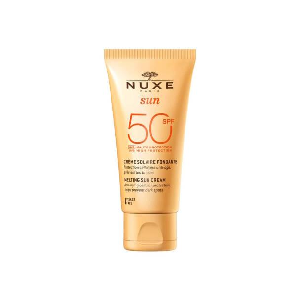 Nuxe Sun Cream SPF50 - Face Sunscreen for Anti-Aging Protection, Natural Tan & Sensitive Skin - Broad Spectrum, Non-Comedogenic & Paraben-Free