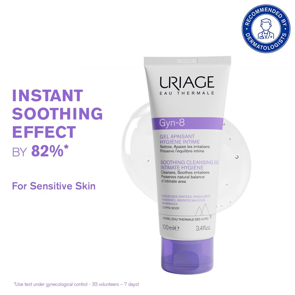 Uriage GYN-8 Intimate Hygiene Gel - Gentle, Soothing, Paraben-Free Feminine Hygiene Product