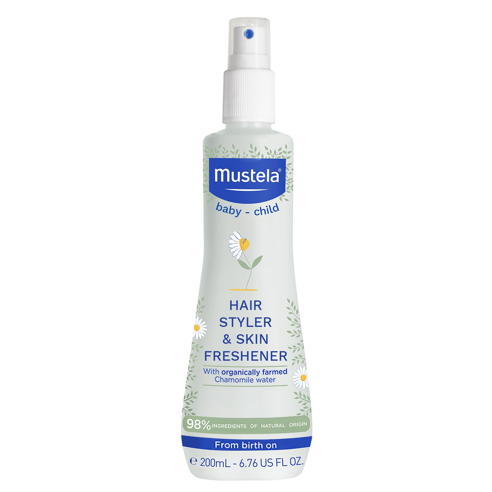 Mustela Natural Body Spray & Hair Styler with Organic Chamomile - Refreshing, 98% Natural Ingredients, Gentle on Skin