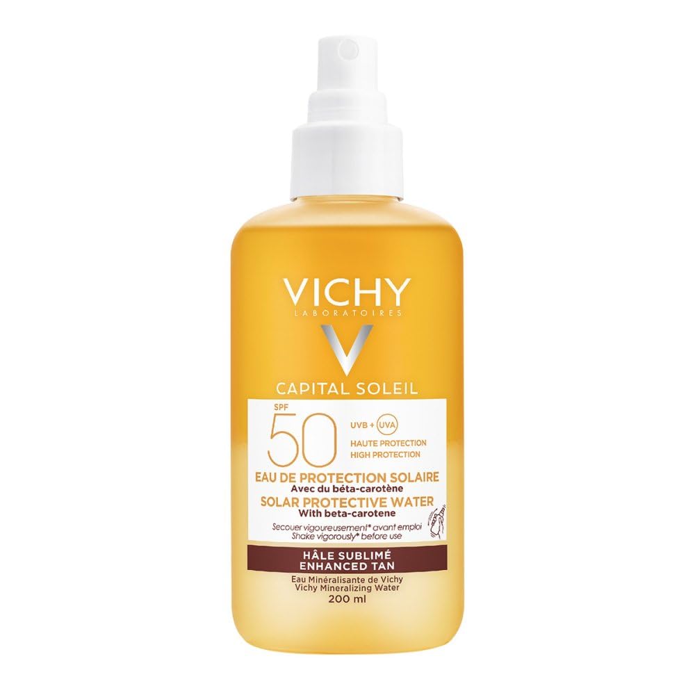 Vichy Capital Soleil Solar Protective Water SPF50 Sunscreen Spray - Water-Resistant, Antioxidant-Rich, SPF50 Protection