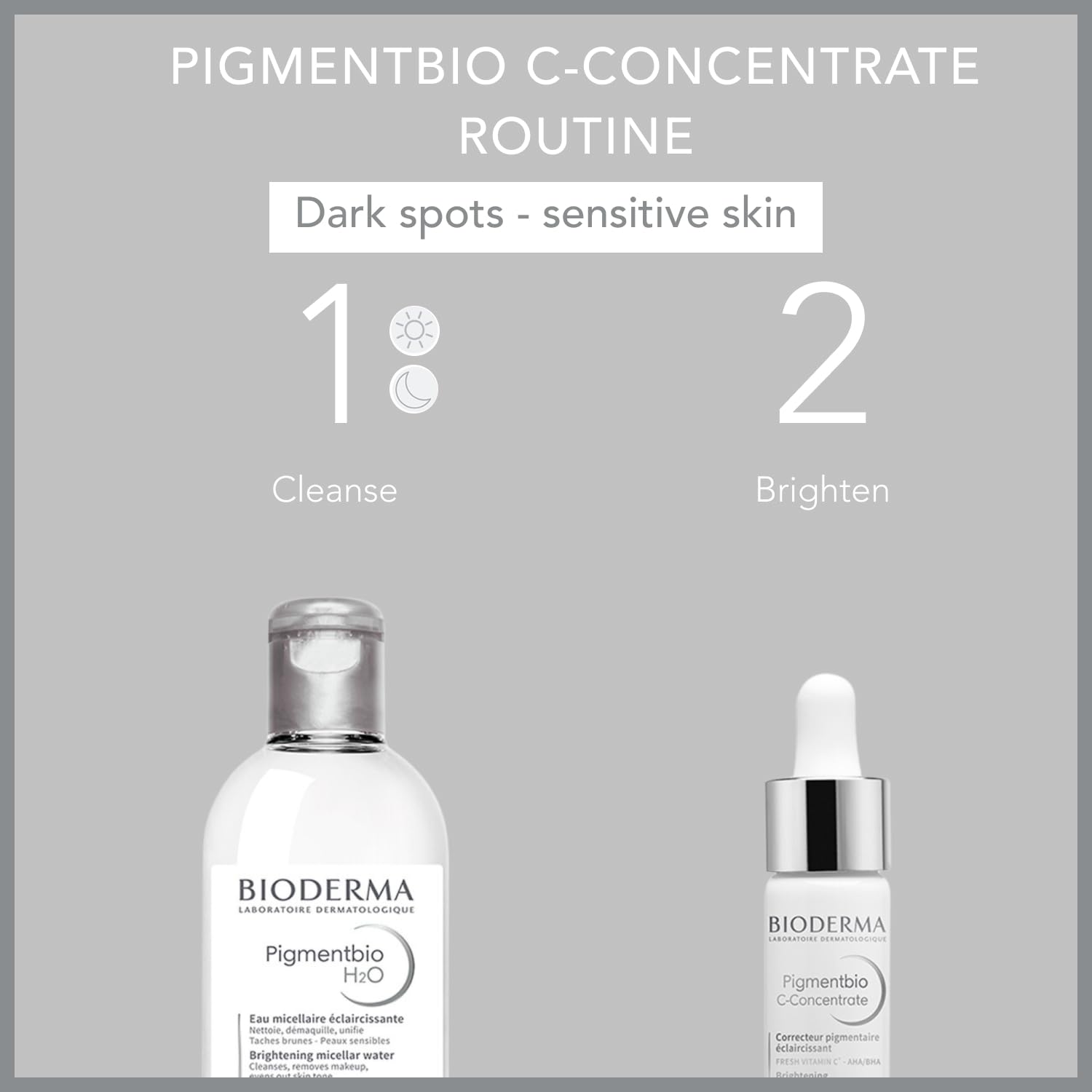 Bioderma Pigmentbio C-Concentrate Night Serum for Sensitive Skin - Brightening, Anti-Aging, Vitamin C Serum 0.51 fl oz