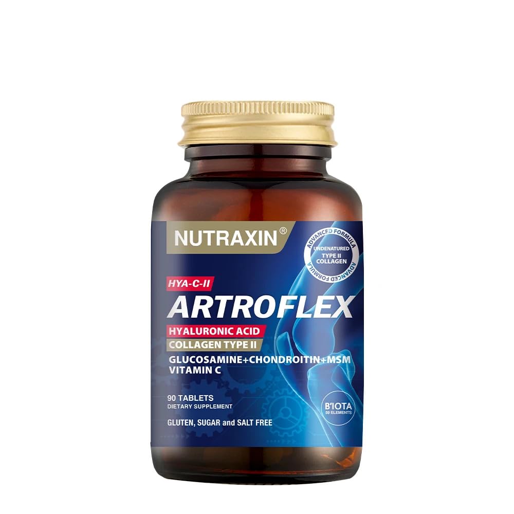Nutraxin Artroflex HYA-C-II Joint Health Supplement - 90 Tablets, Glucosamine, Chondroitin, Hyaluronic Acid & Collagen