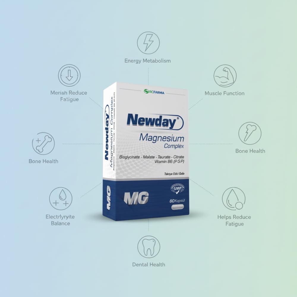 Newday Magnezyum Complex - Nutritional Supplement | 60 Capsules
