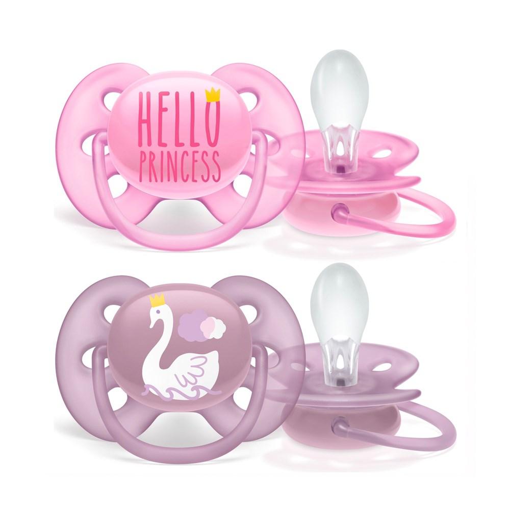 Philips Avent Ultra Soft Baby Pacifier for Sensitive Skin (6-18m) - Soothes & Comforts with Silky Silicone & Sterilizable Case
