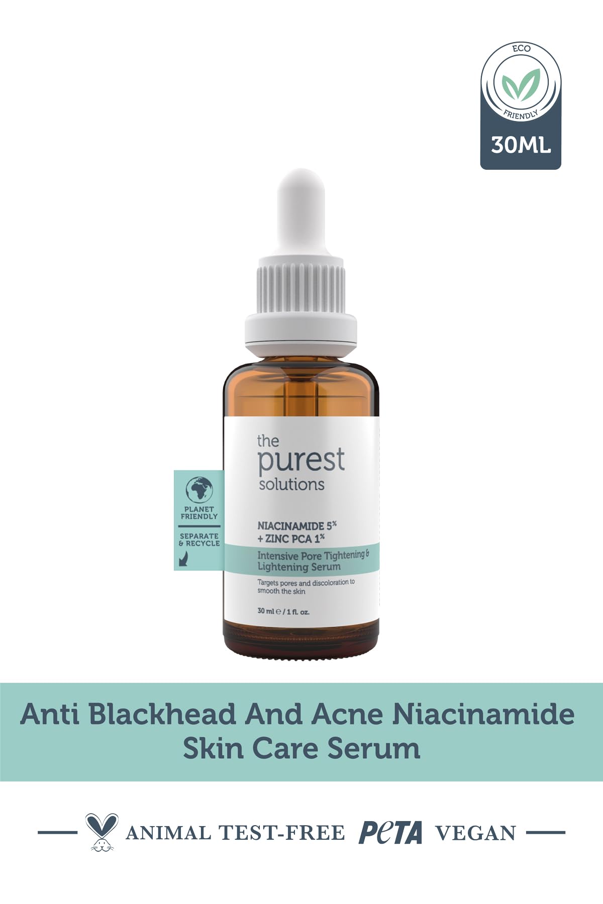 The Purest Solutions Skincare Set - Anti-blackhead, Pore Tightening, Hydrating Serum with AHA BHA Exfoliant