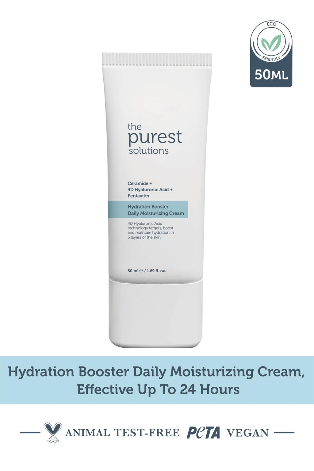 The Purest Solutions Hydration Booster Daily Moisturizing Cream - Ceramide & Hyaluronic Acid Cream for Dry Skin