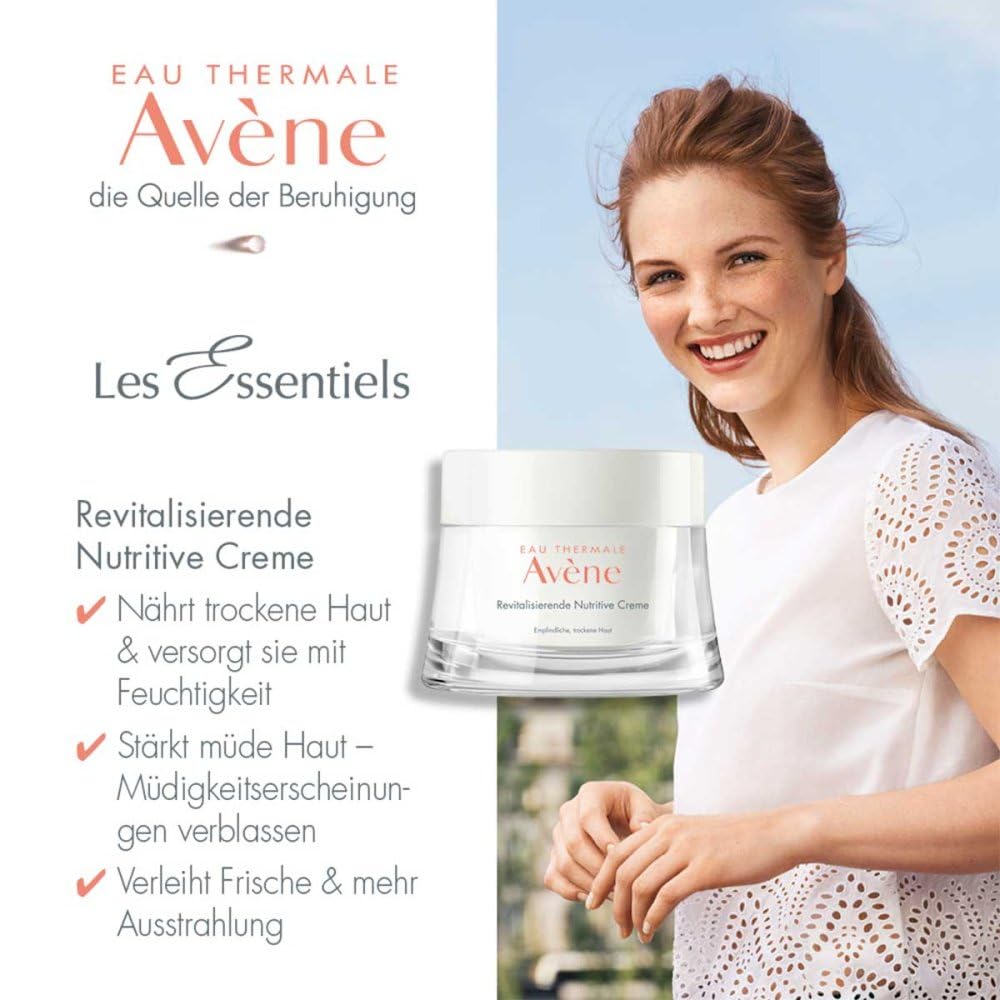 Avene Moisturizing Cream for Dry & Sensitive Skin - Rich Hydration & Nourishment with Vitamin E & Thermal Water