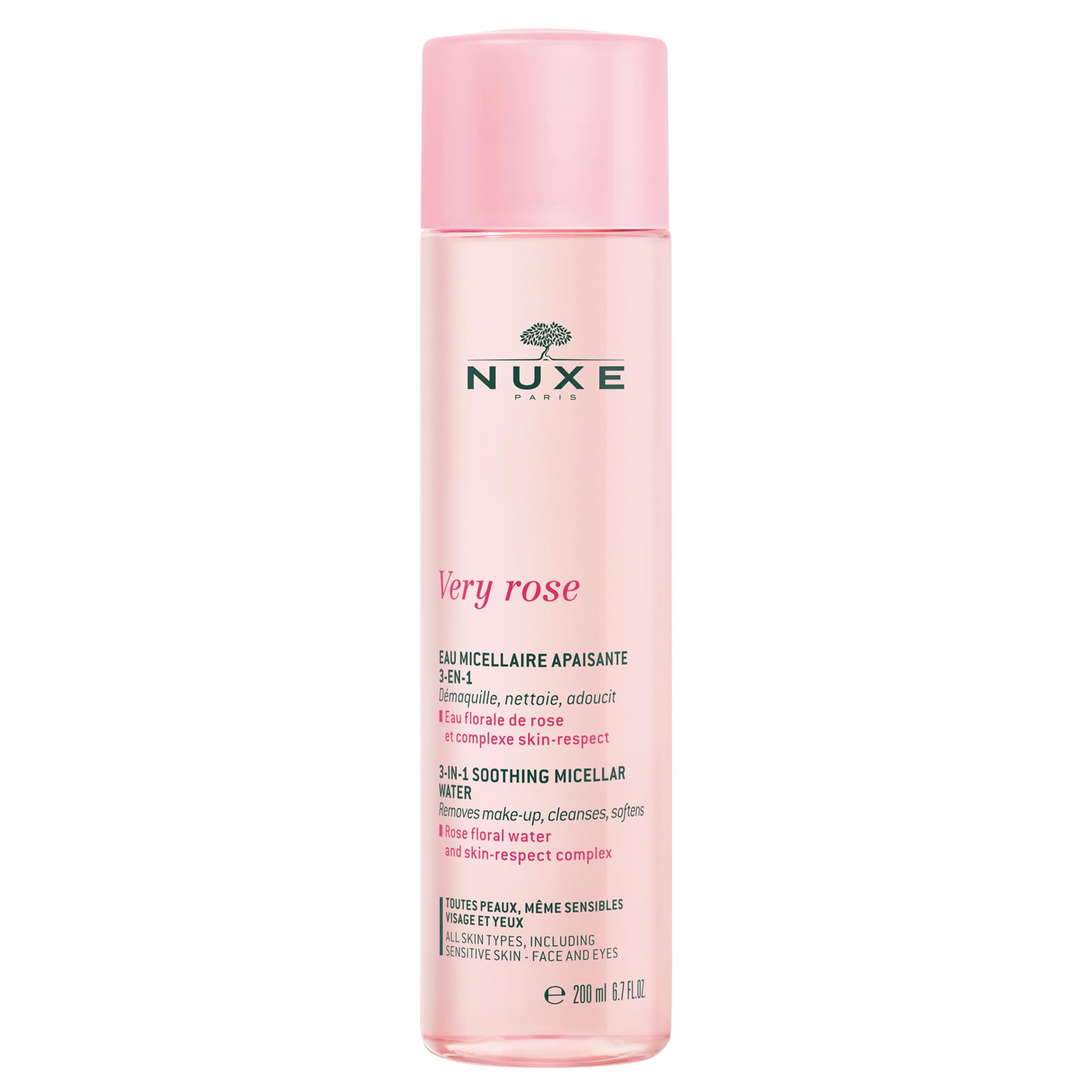 Nuxe Very Rose 3 In 1 Soothing Micellar Water - Gentle Makeup Removal & Skincare