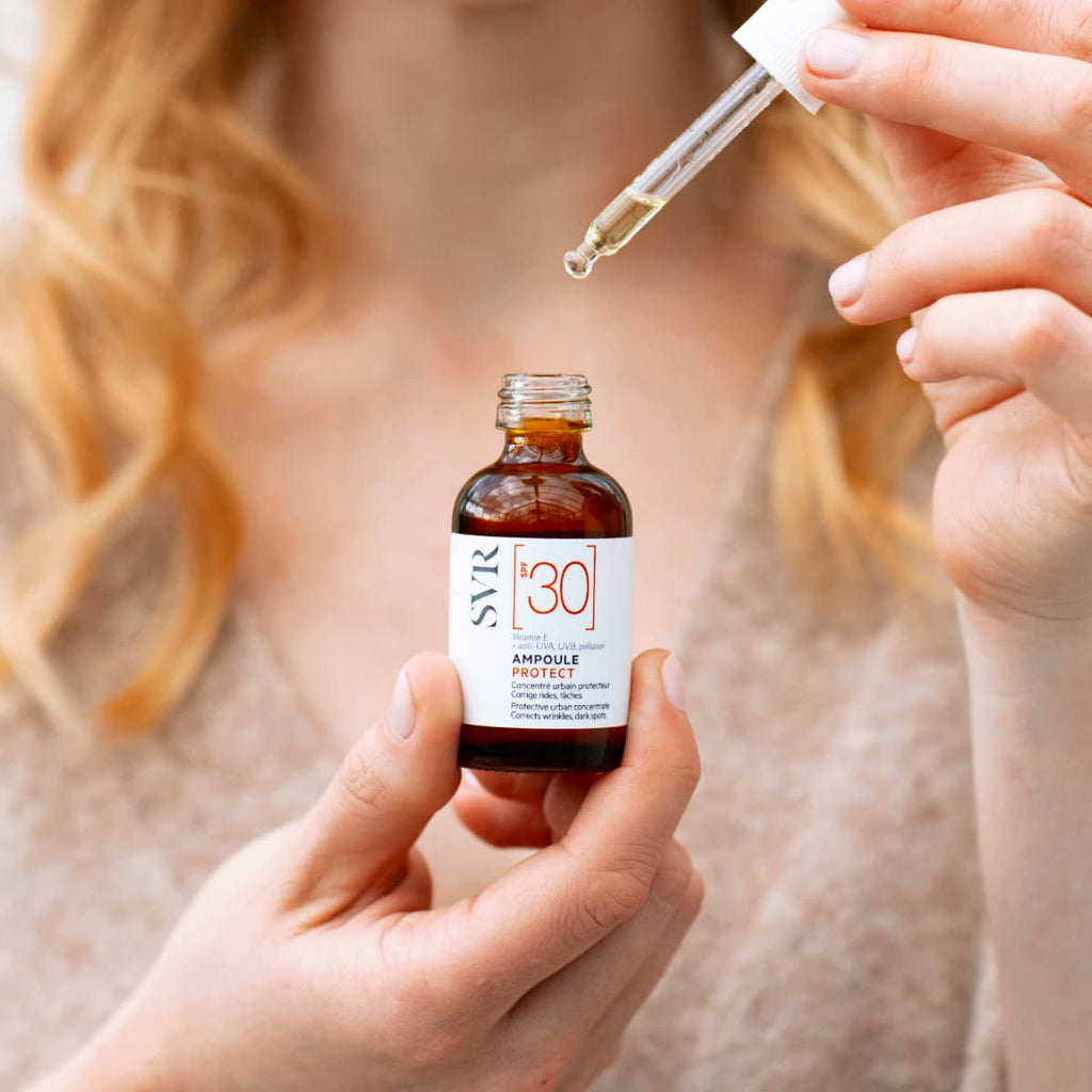 SVR Ampoule Protect SPF30 Sunscreen Serum 30ml - Antioxidant Skincare with UVA/UVB Protection