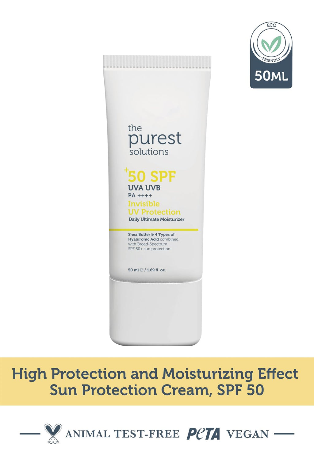 The Purest Solutions Invisible UV Protection SPF50+ Sunscreen - Moisturizing, Non-greasy, Daily UV Protection