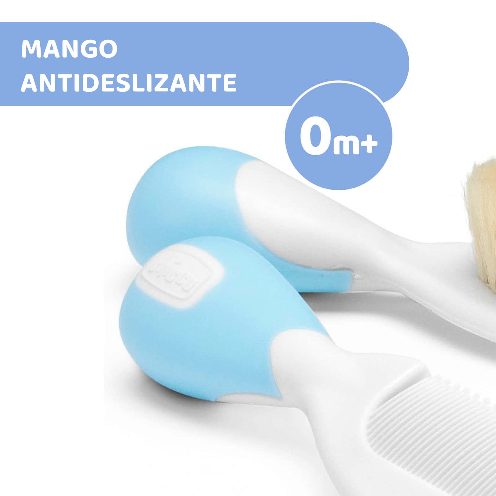 Chicco Baby Hair Brush and Comb Set - Gentle Hair Care for Newborns and Infants