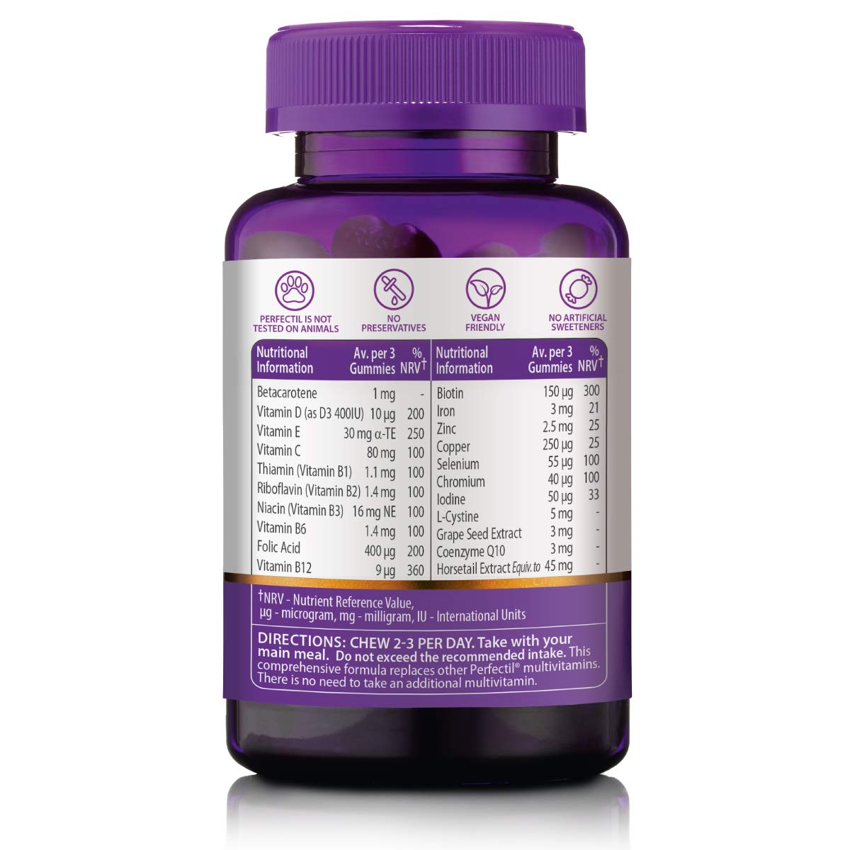 Vitabiotics Perfectil Hair Crush Gummies - 60 Chewable Tablets
