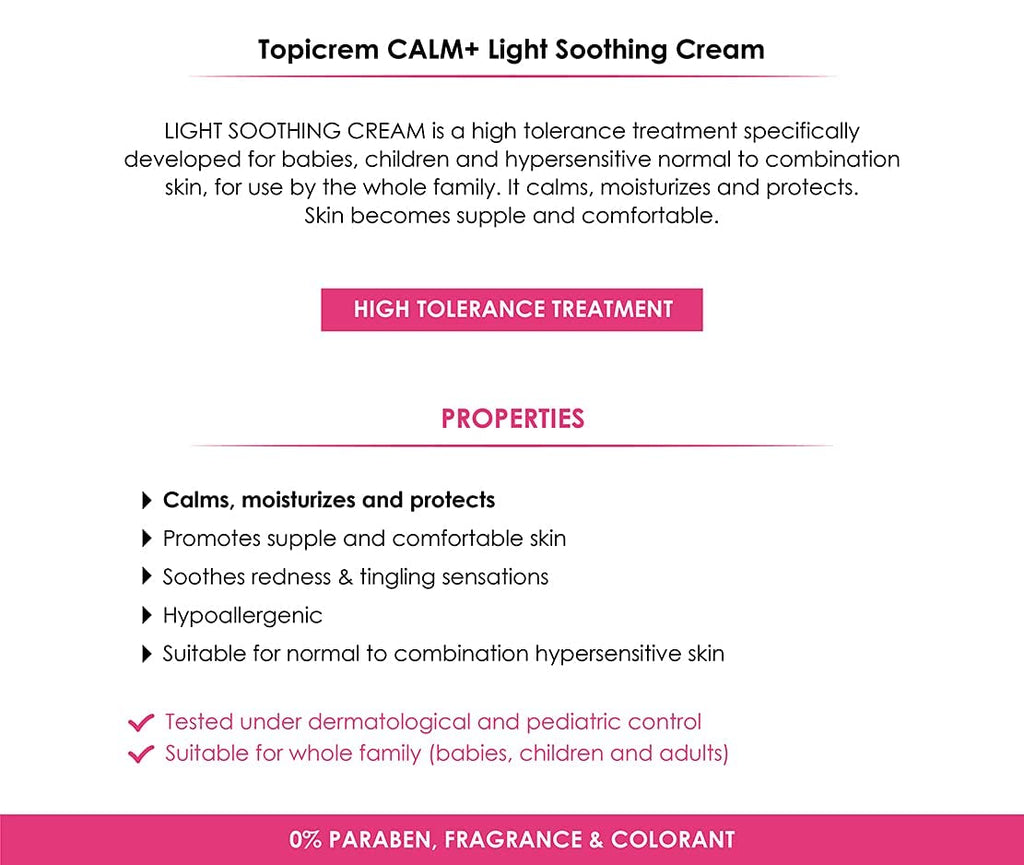 Topicrem Calm+ Ultra Moisturizing Soothing Light Cream 40ml
