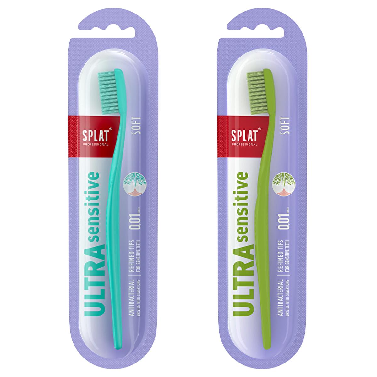 Splat Professional Ultra Sensitive Soft Toothbrush - Gentle on Sensitive Teeth and Gums, Effective Oral Hygiene