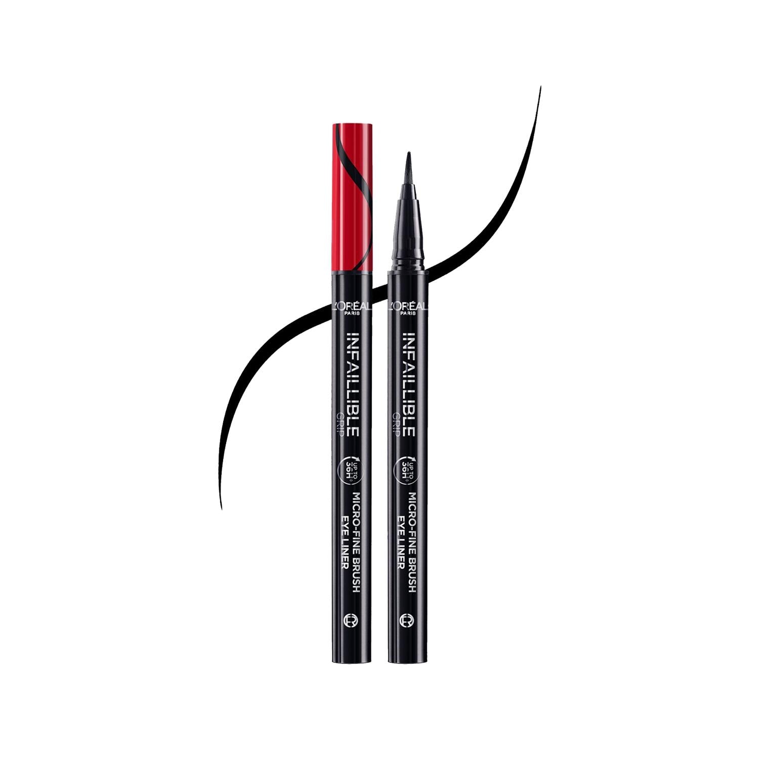 Loreal Paris Infaillible 36H Grip Micro Fine Eyeliner - Long Lasting, Precise Application, Obsidian Black