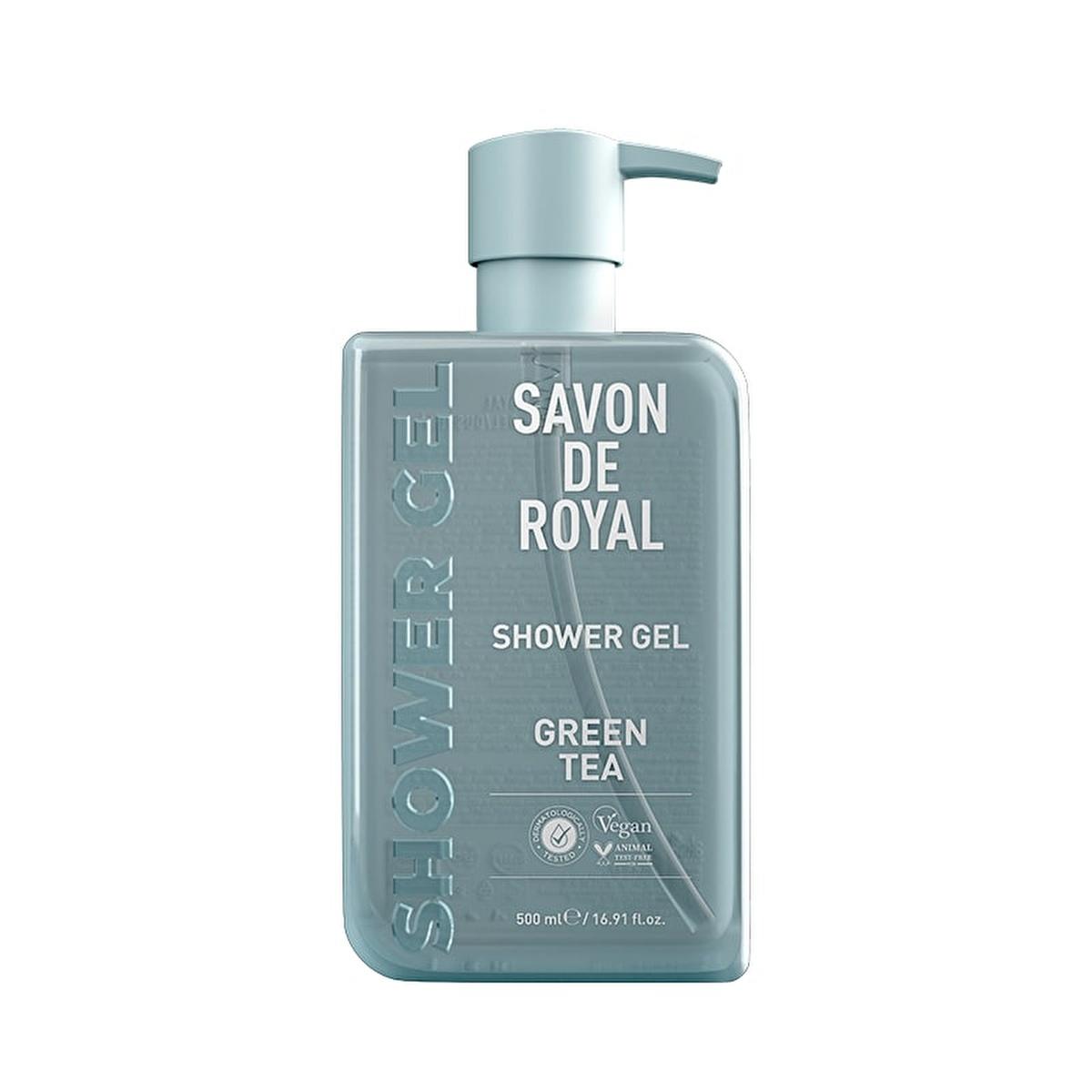 Savon De Royal Green Tea Shower Gel 500ml - Moisturizing & Antioxidant Body Wash for Natural Skincare