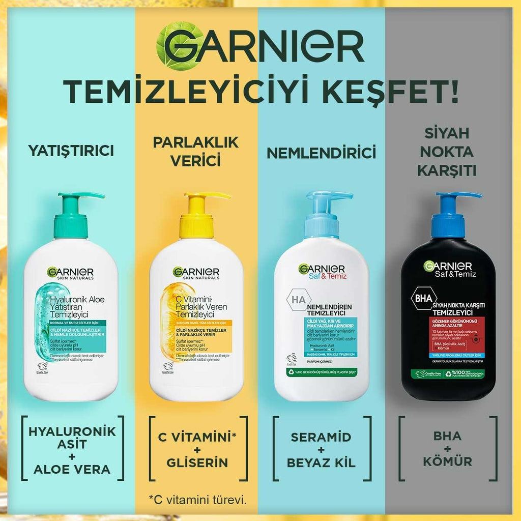 Garnier Vitamin C Brightening Facial Cleanser - Vegan & Sulfate-Free for Radiant, Healthy Skin (8.45 fl oz)