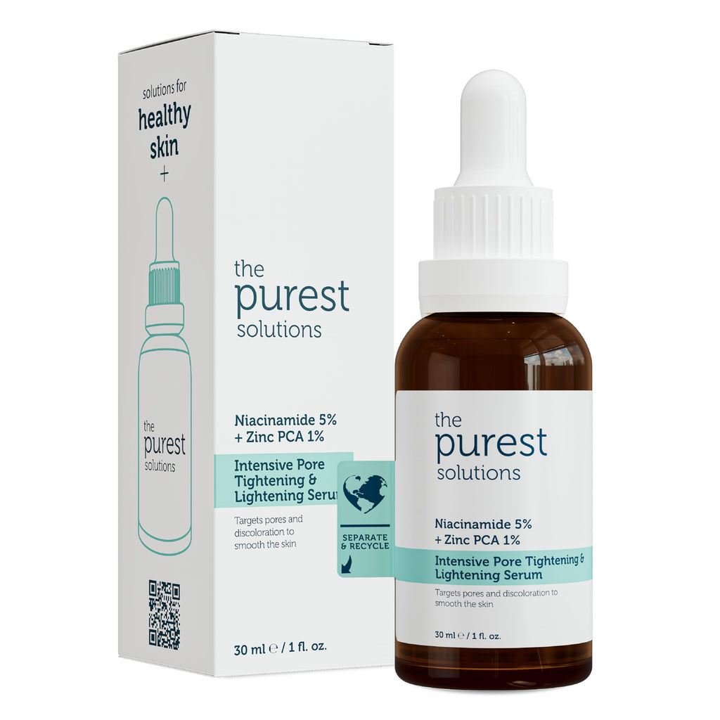 The Purest Solutions Pore Tightening and Lightening Serum 30ml - Niacinamide 5% + Zinc PCA 1% for Smoother, Even-Toned Skin