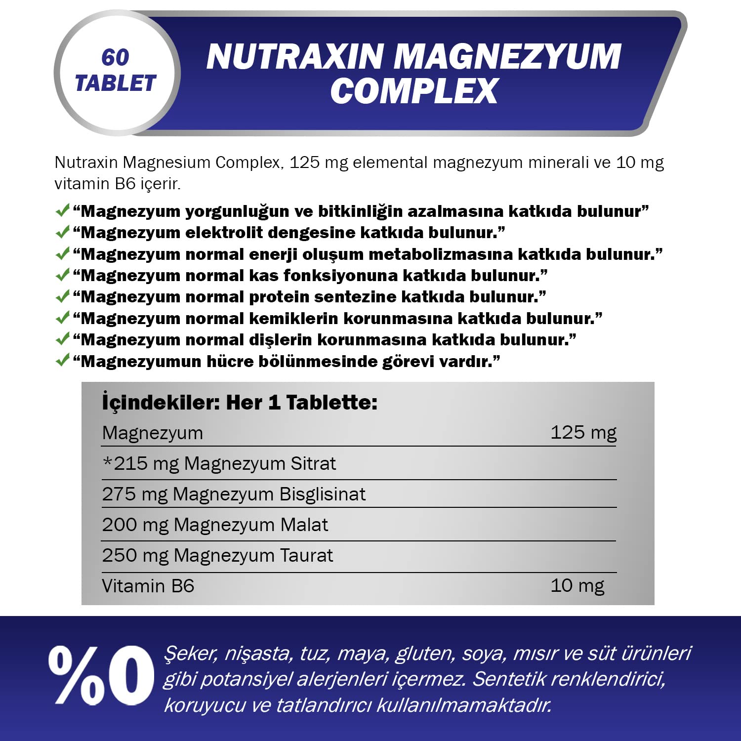 Nutraxin Multi Mineral Complex 60 Tablets - Dietary Supplement for Mineral Deficiency Support & Overall Health