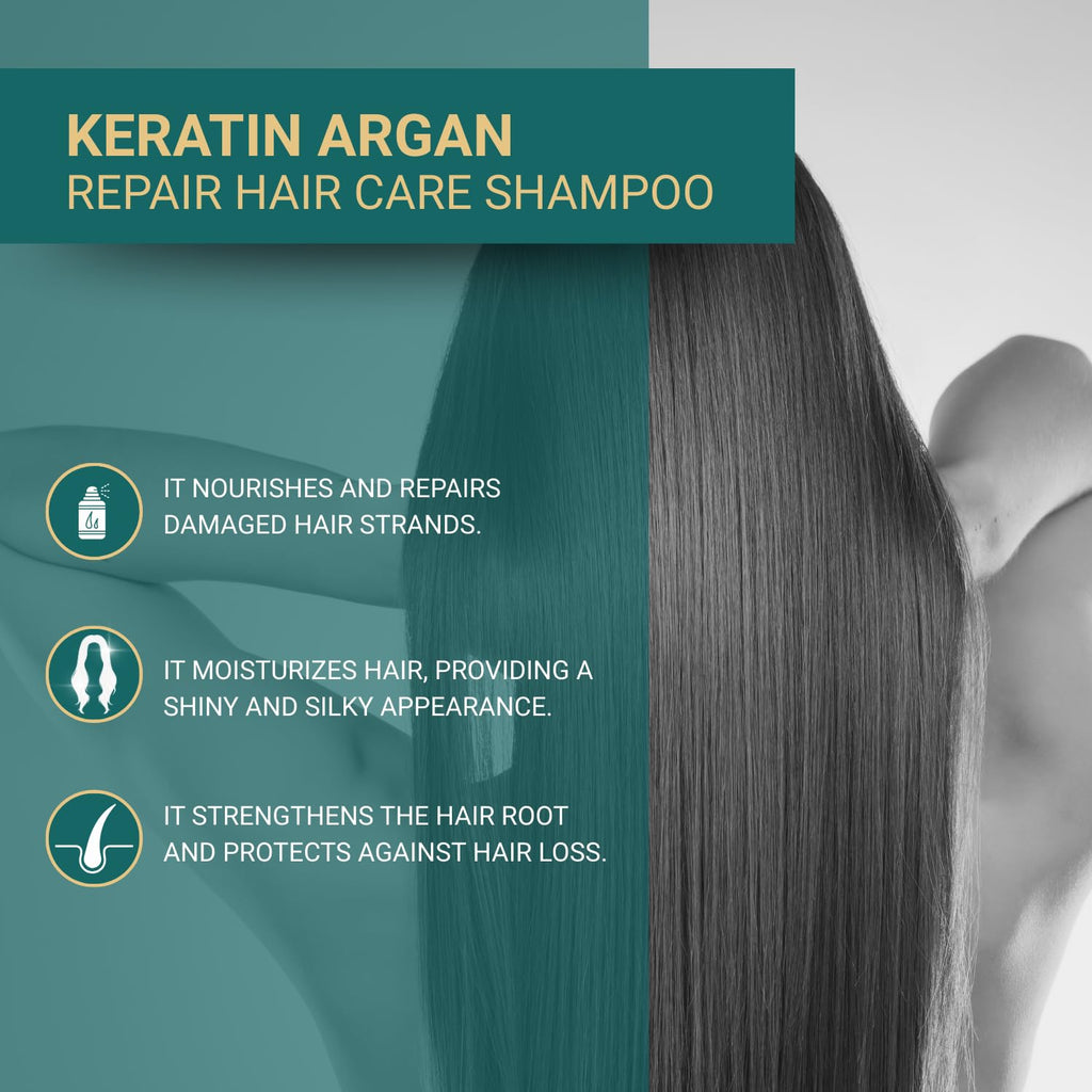 Bioxcin Keratin & Argan Repair Shampoo for Damaged Hair - 10.14 fl oz