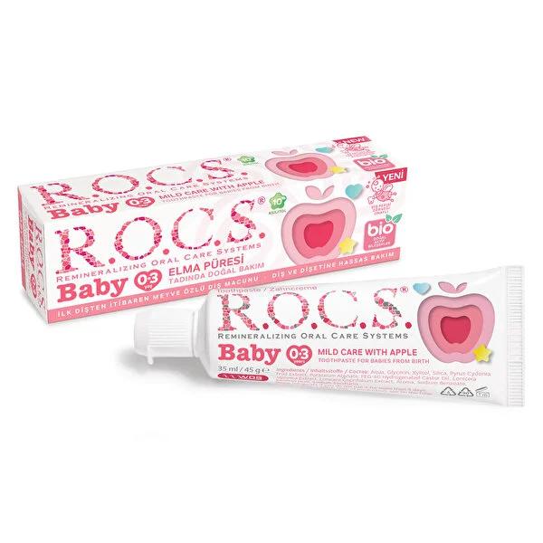 ROCS Baby Toothpaste 35ml - Gentle Apple Flavored Oral Care for Infants & Toddlers