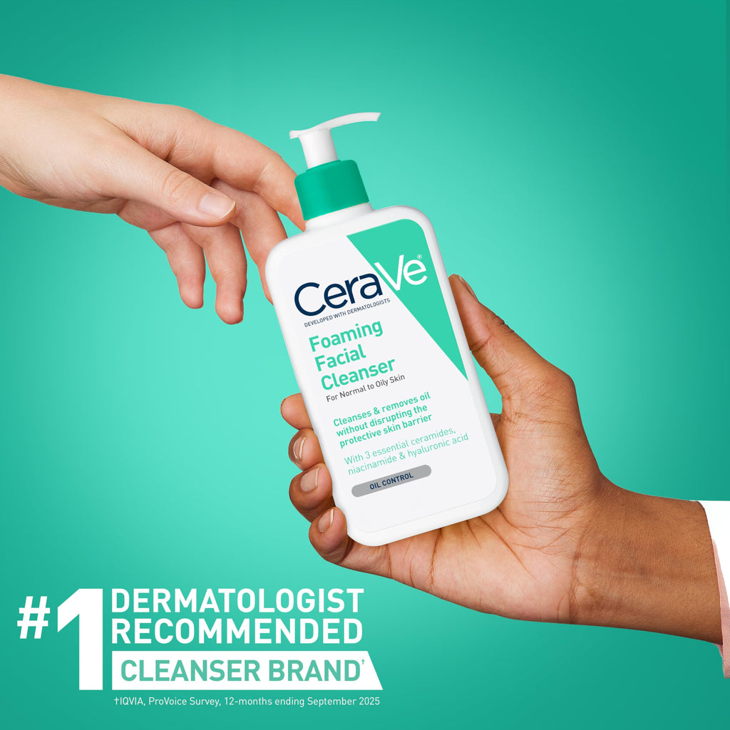 CeraVe Foaming Cleanser - Gentle, Non-Irritating Cleanser for Normal to Oily Skin, 7.98 fl oz