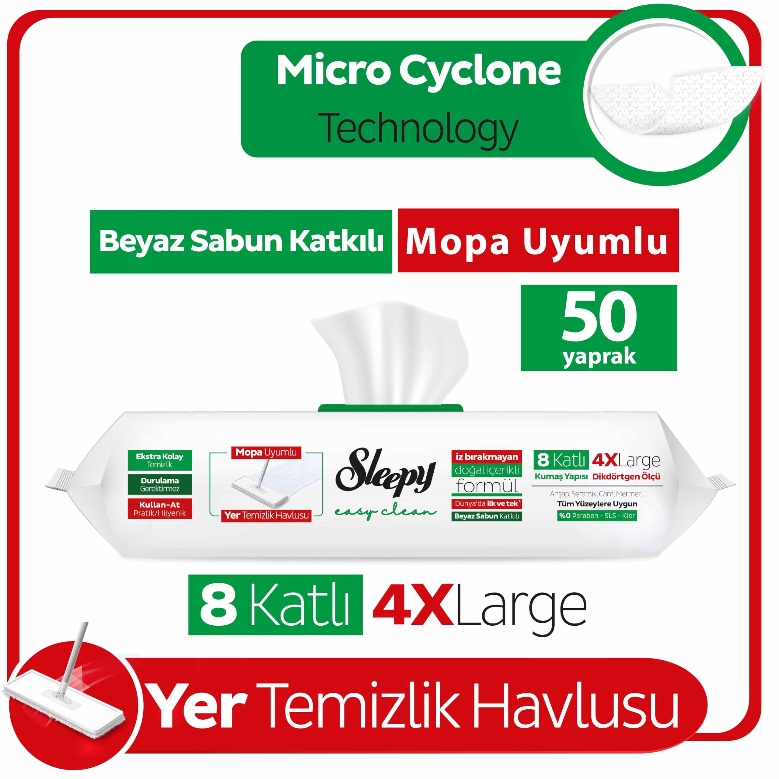 Sleepy Easy Clean Towels - Arab Soap Formula | 100 Sheets