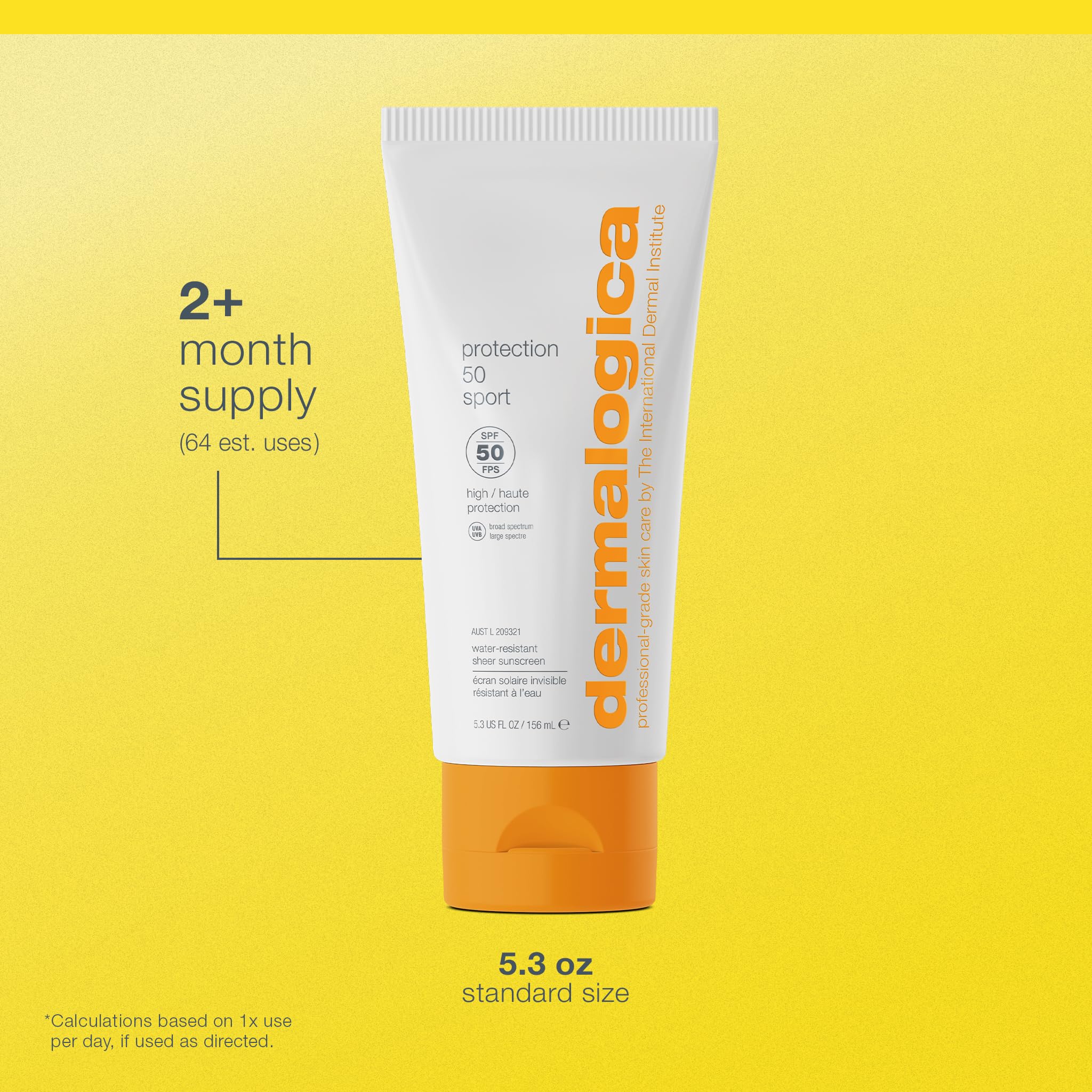 Dermalogica Protection 50 Sport SPF50 Broad-Spectrum Sunscreen for Face and Body - Water-Resistant, SPF50, Non-Greasy