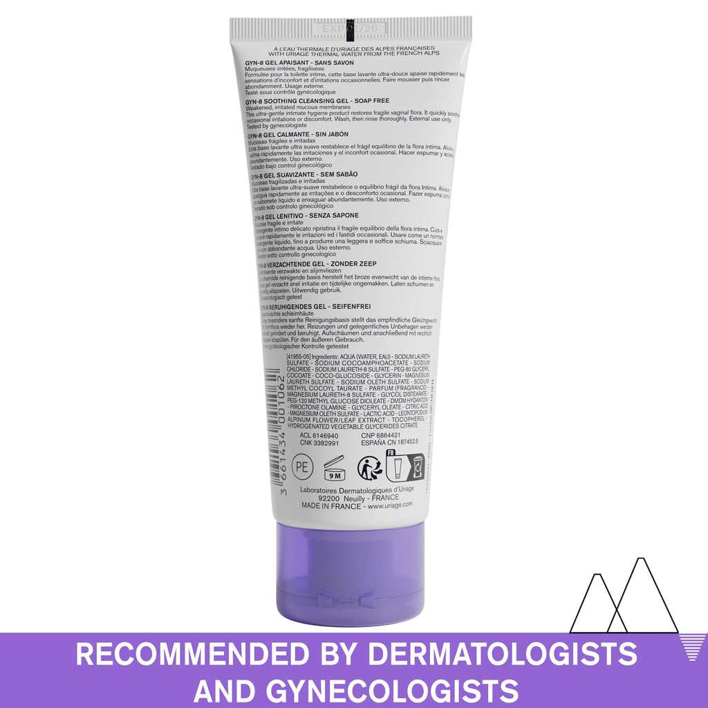 Uriage GYN-8 Intimate Hygiene Gel - Gentle, Soothing, Paraben-Free Feminine Hygiene Product