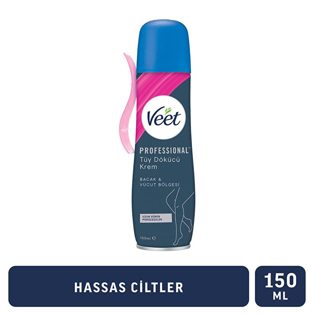 Veet Hair Removal Cream Spray for Sensitive Skin - 5.07 fl oz, Long-Lasting Smoothness