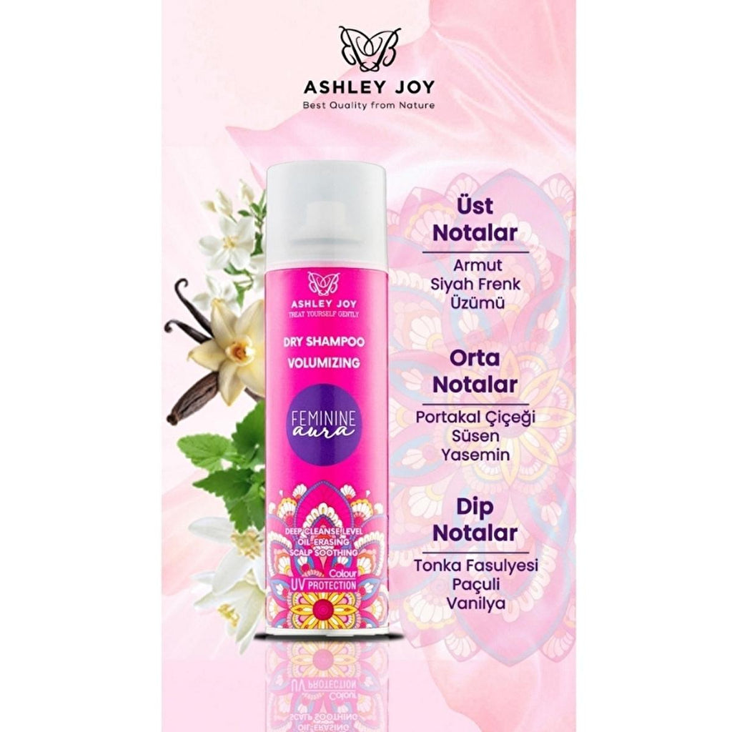 Ashley Joy Feminene Aura Dry Shampoo: Oil Absorbing, Volumizing Hair Refreshing Spray - Quick Cleanse, Travel Size
