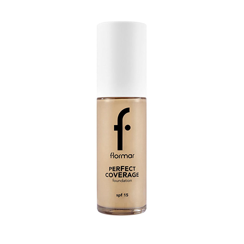 Flormar Perfect Coverage Foundation - Soft Beige (102) - Long-Lasting, SPF 15