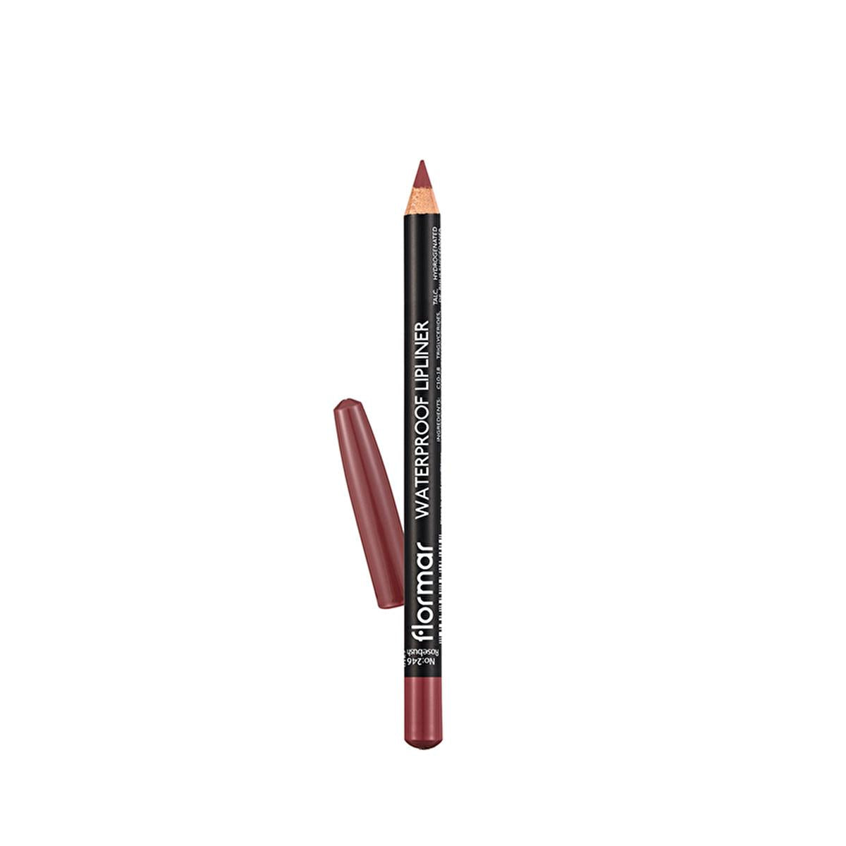 Flormar Waterproof Mat Lip Liner - Rosebush, Long Lasting & High Pigment Density