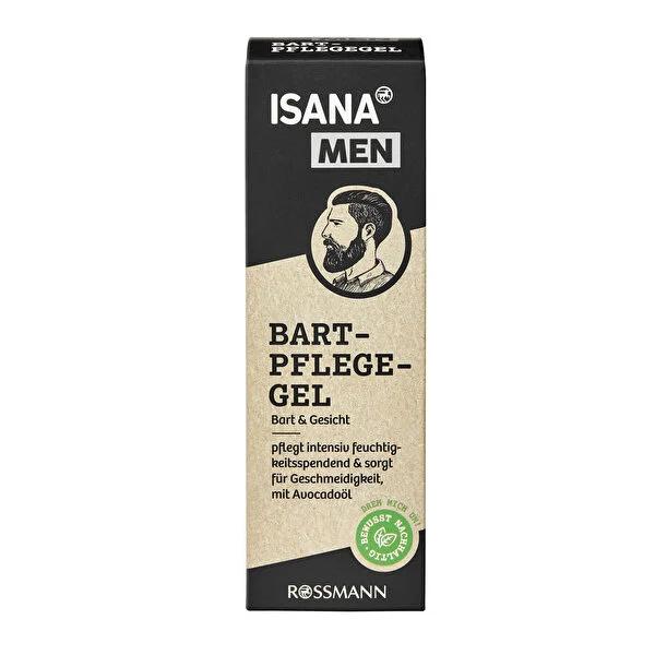 Isana Men Beard Care Gel - Moisturizing & Nourishing for Soft Beard & Skin - Dermatologically Tested, Natural Ingredients