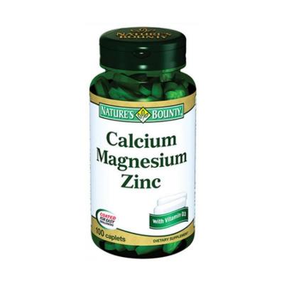 Nature's Bounty Calcium Magnesium Zinc with Vitamin D3 - 100 Tablets | Bone Health, Immune Support, Allergen-Free & Sugar-Free