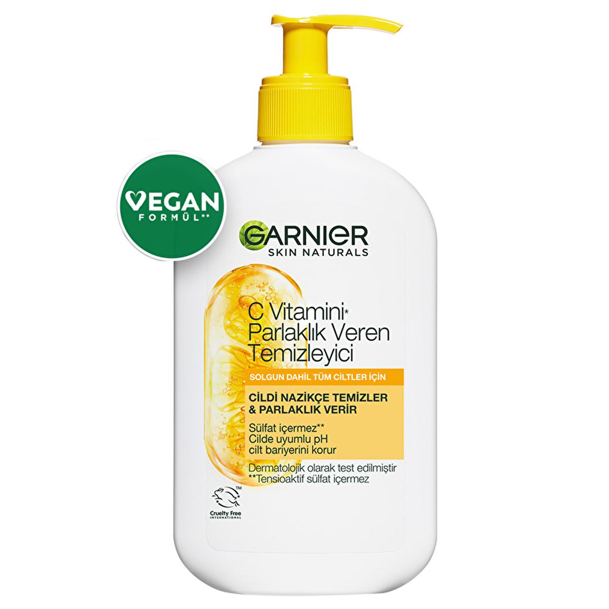 Garnier Vitamin C Brightening Facial Cleanser - Vegan & Sulfate-Free for Radiant, Healthy Skin (8.45 fl oz)