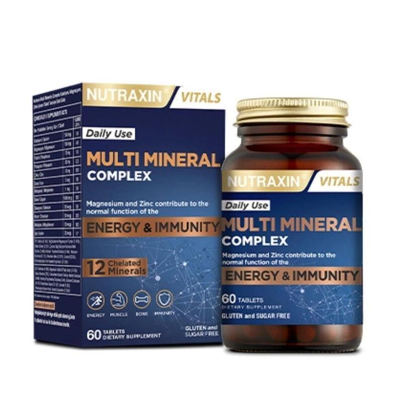 Nutraxin Multi Mineral Complex 60 Tablets - Dietary Supplement for Mineral Deficiency Support & Overall Health