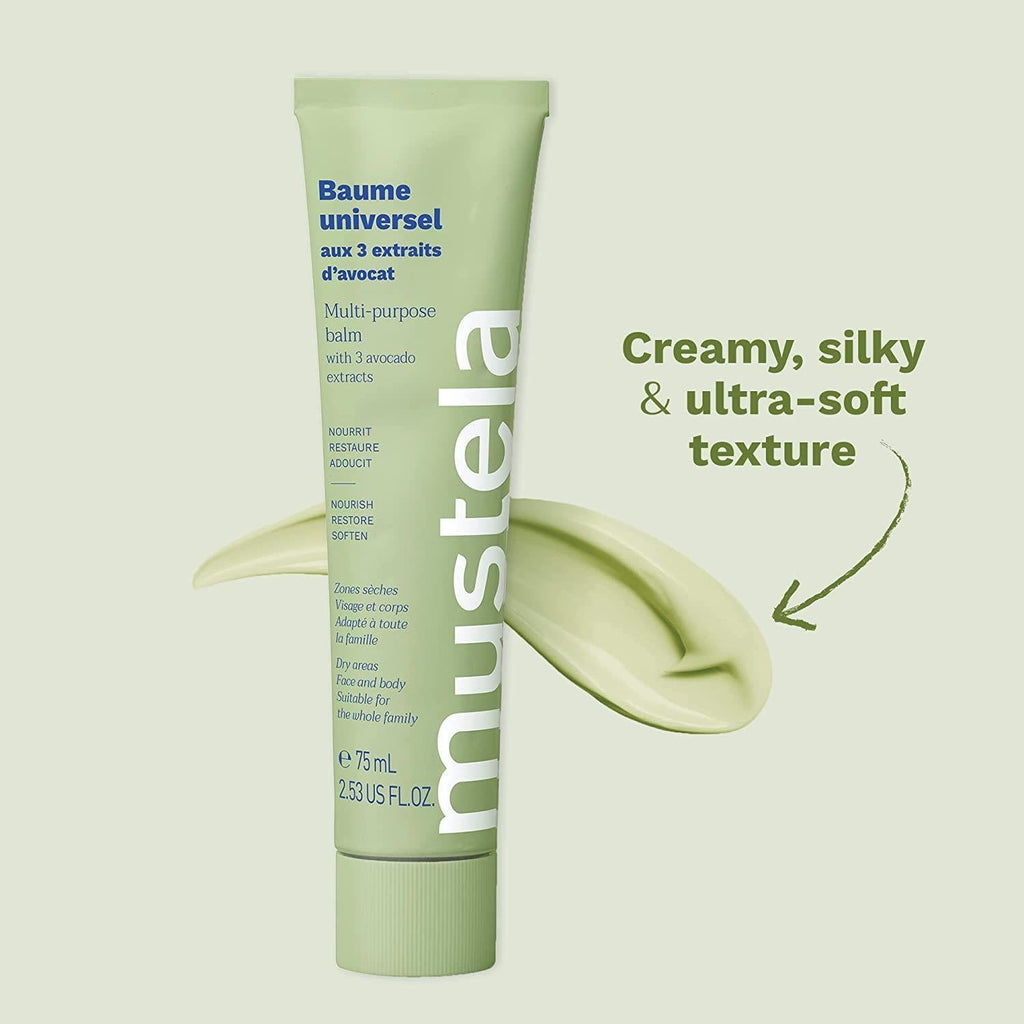Mustela Organic Avocado Balm - Natural, Vegan, Fragrance-Free Skincare for Newborns & Family - 2.54 fl oz