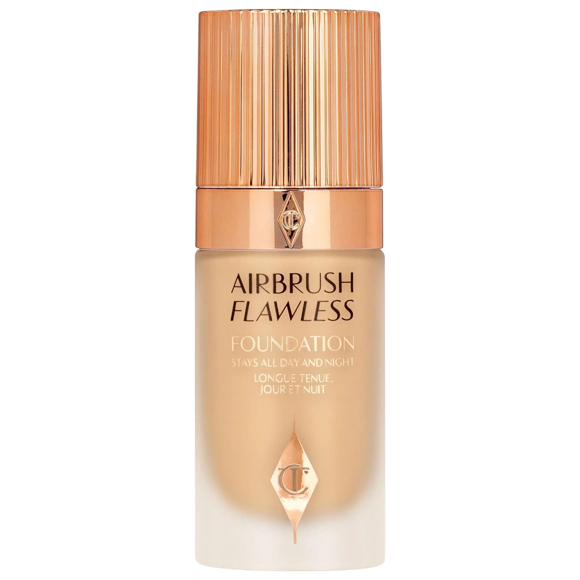 Charlotte Tilbury Airbrush Flawless Longwear Foundation: Full Coverage, Matte Finish, Poreless & Wrinkle Reducing Liquid Foundation Makeup