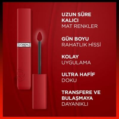Loreal Paris Liquid Matte Lipstick - Long Lasting, Transfer Resistant Makeup - 120 Major Crush